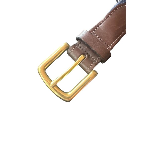 Vineyard Vines Mens Skull & Crossbones Leather Trim Belt Size 30 - Picture 2 of 5